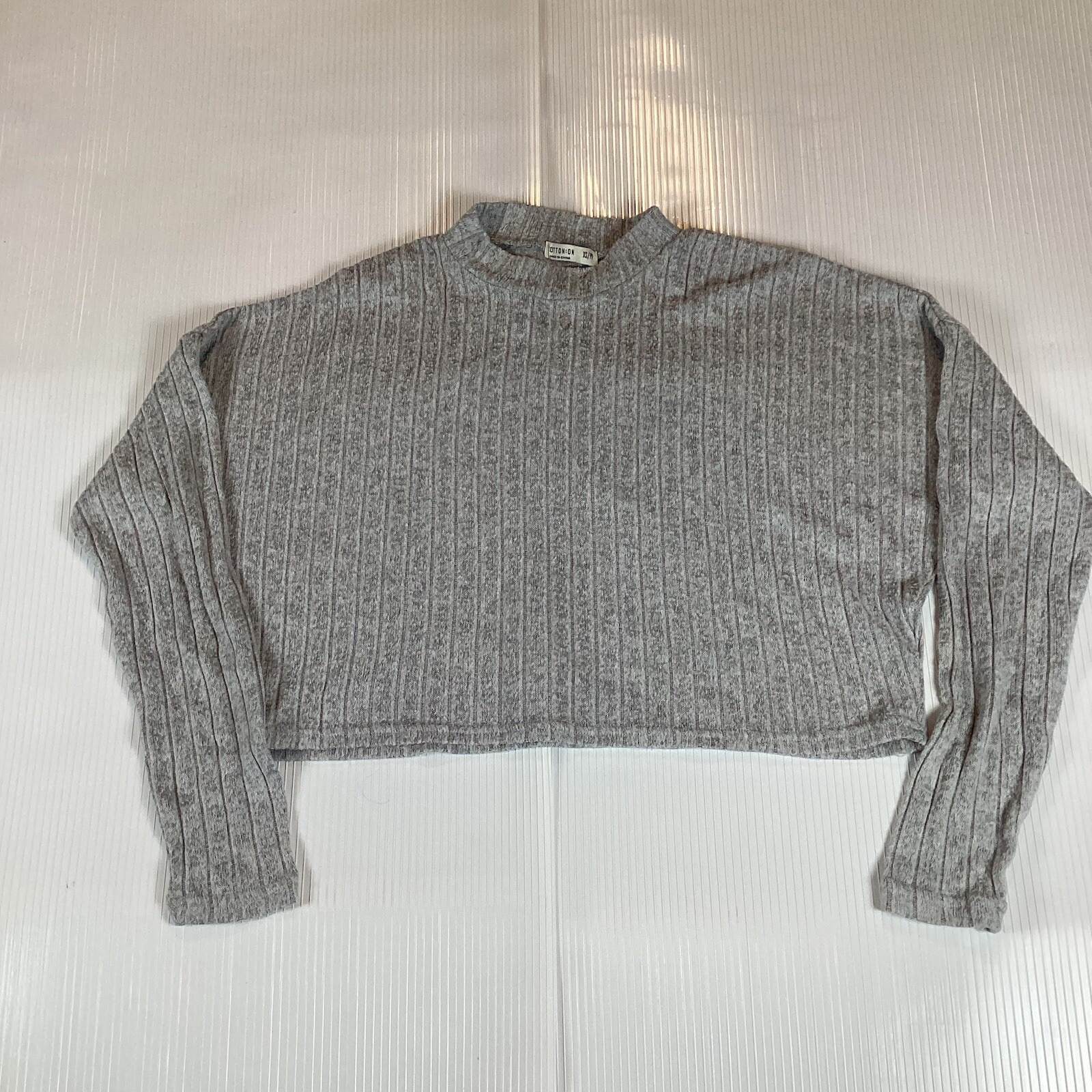 Cotton On Womens Shirt Top Sz Xs Long Sleeve Mock Neck Soft Gray Pullover